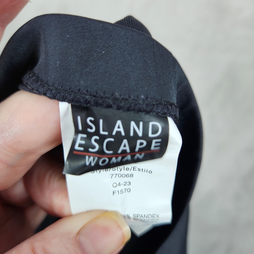 Island Escape Swim Skirt Womens 24W Black Tummy Control High Waist Beach Resort - Picture 4 of 7